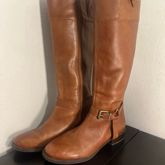 INC Brown Leather Knee-High Boots - Picture 2 of 5